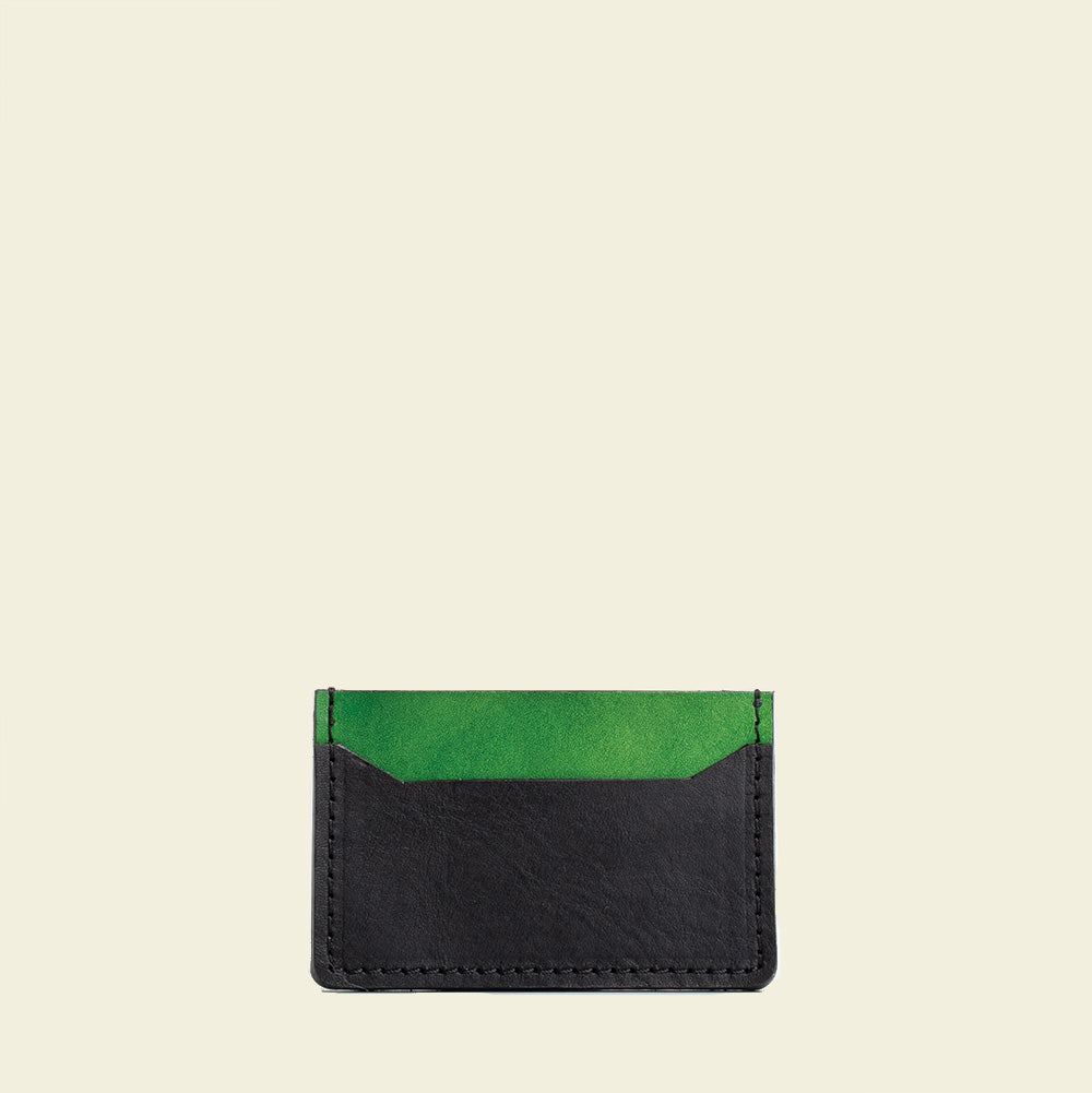 Geometric Goods - Lime green leather card holder image 1