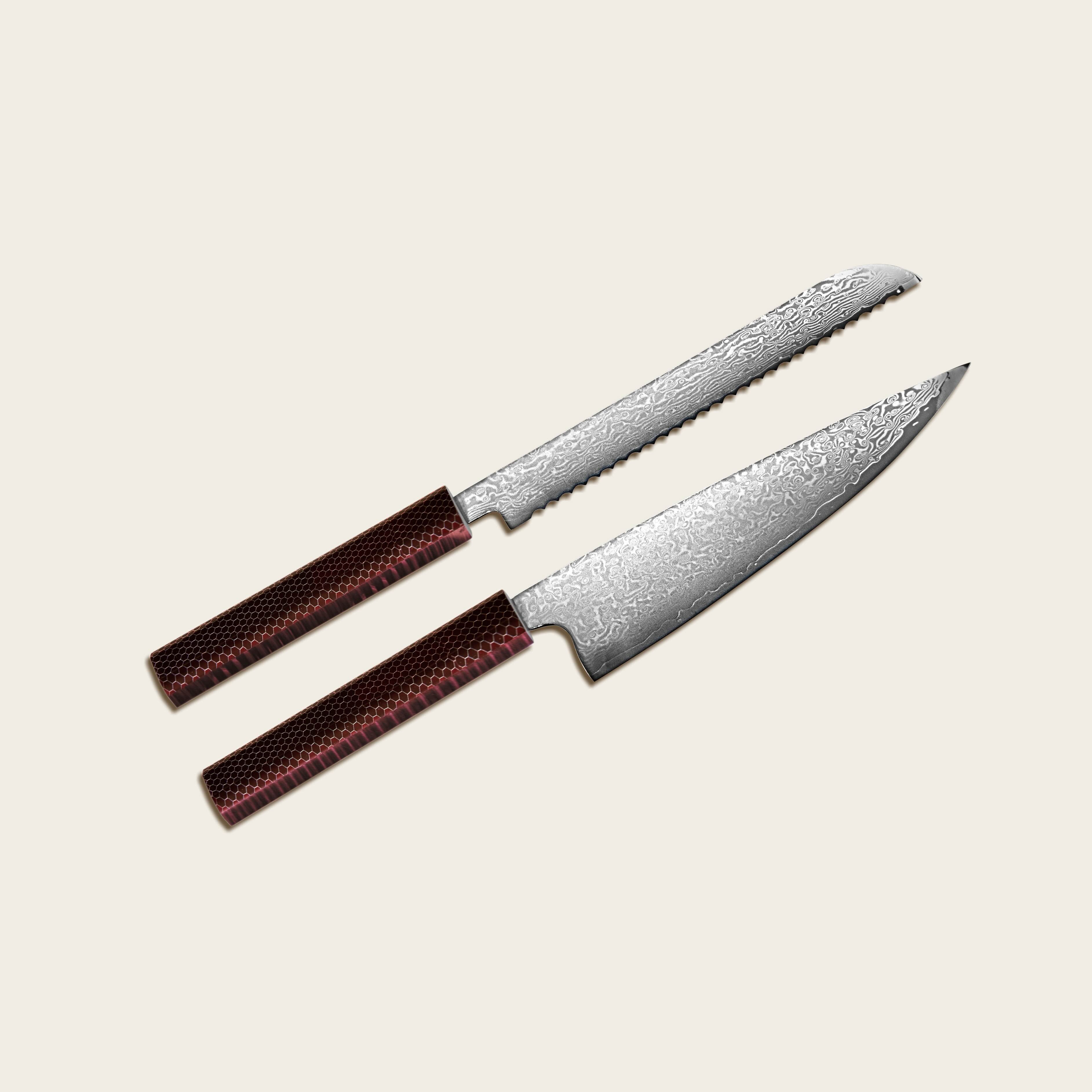 Kumo Chef Knife & Bread Knife Set - Bordeaux image 5